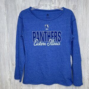 Adidas Eastern Illinois Panthers Shirt Women's Size Medium Long Sleeve Blue